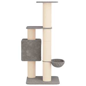 Kočičí strom se škrabacími sloupky sisal Světle šedá 137 cm - obrázek 5
