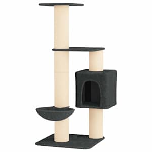 Kočičí strom se škrabacími sloupky sisal Tmavě šedá 137 cm - obrázek 2