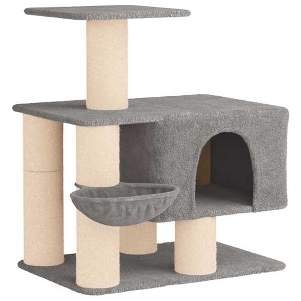 vidaXL Kassipuu kraapimispostidega Helehall 96 cm