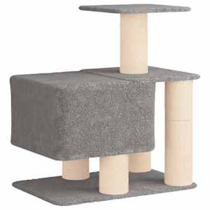 Kočičí strom se škrabacími sloupky sisal Světle šedá 96 cm - obrázek 6