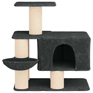 Kočičí strom se škrabacími sloupky sisal Tmavě šedá 96 cm - obrázek 4