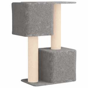 Kočičí strom se škrabacími sloupky sisal Světle šedá 114 cm - obrázek 6