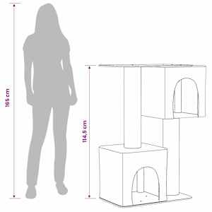 Kočičí strom se škrabacími sloupky sisal Tmavě šedá 114 cm - obrázek 9