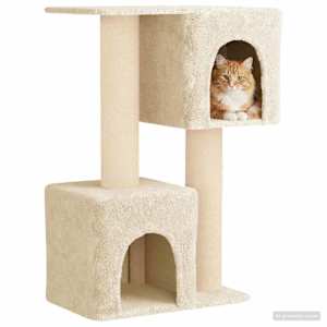 Kočičí strom se škrabacími sloupky sisal Krémová 114 cm - obrázek 3