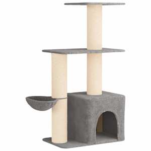 vidaXL Kassipuu kraapimispostidega Helehall 133 cm