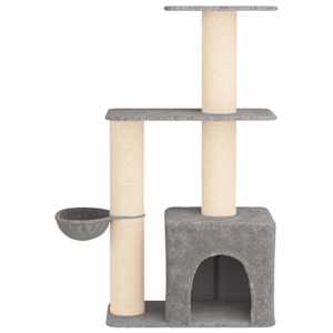 Kočičí strom se škrabacími sloupky sisal Světle šedá 133 cm - obrázek 4