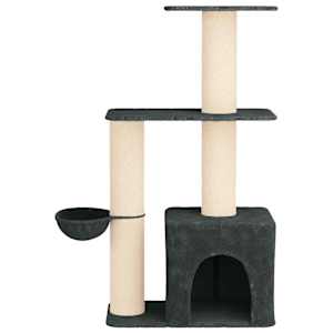 Kočičí strom se škrabacími sloupky sisal Tmavě šedá 133 cm - obrázek 4