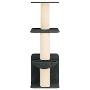 Kočičí strom se škrabacími sloupky sisal Tmavě šedá 133 cm - obrázek 5