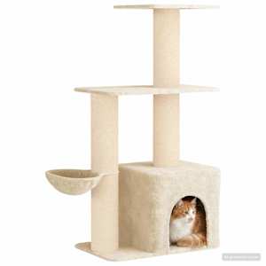 Kočičí strom se škrabacími sloupky sisal Krémová 133 cm - obrázek 3