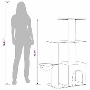 Kočičí strom se škrabacími sloupky sisal Krémová 133 cm - obrázek 9