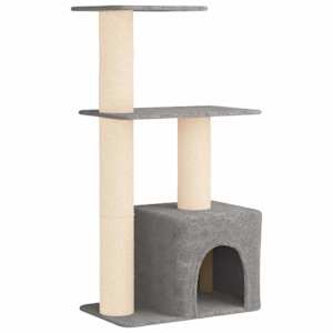 vidaXL Kassipuu kraapimispostidega Helehall 133 cm