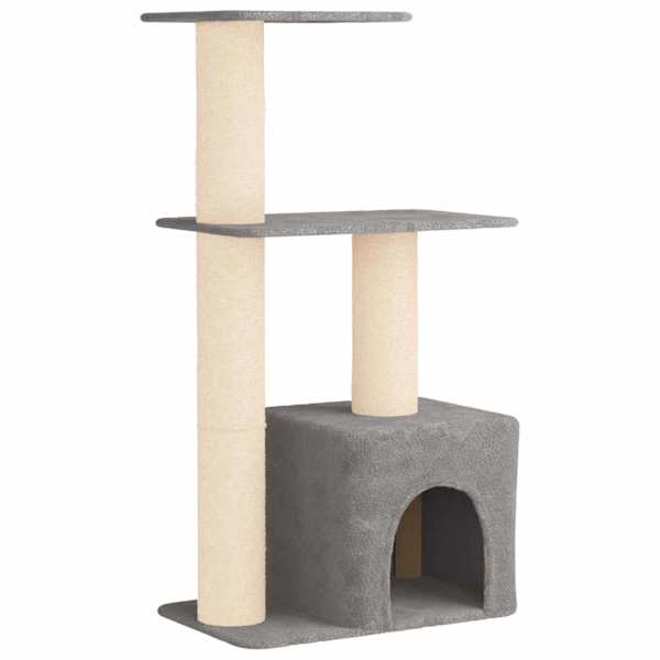 vidaXL Kassipuu kraapimispostidega Helehall 133 cm