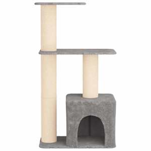 Kočičí strom se škrabacími sloupky sisal Světle šedá 133 cm - obrázek 4