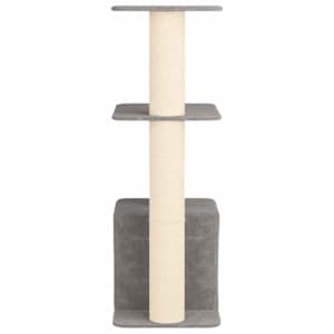 Kočičí strom se škrabacími sloupky sisal Světle šedá 133 cm - obrázek 5