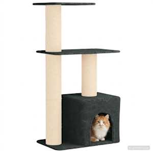 Kočičí strom se škrabacími sloupky sisal Tmavě šedá 133 cm - obrázek 3