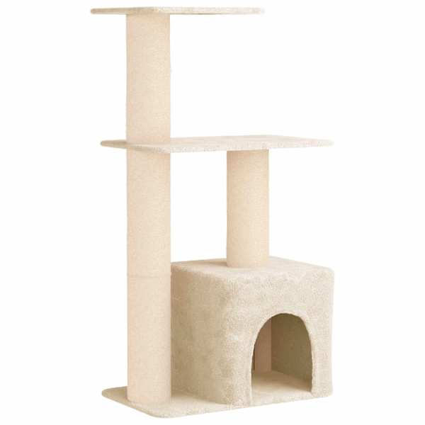vidaXL Kassipuu kraapimispostidega Kreemjas 133 cm