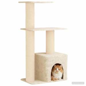 Kočičí strom se škrabacími sloupky sisal Krémová 133 cm - obrázek 3