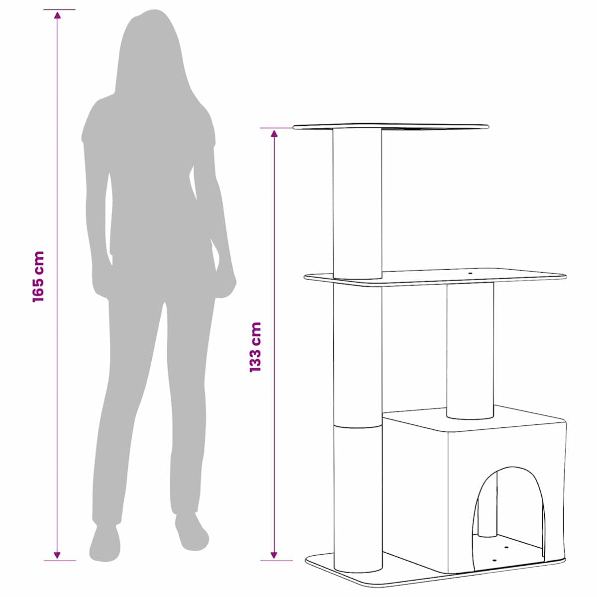 Kattetræ med sisal klatreposter 133 cm - Billede 9