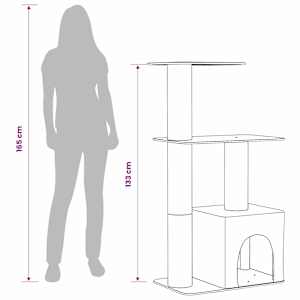 Kočičí strom se škrabacími sloupky sisal Krémová 133 cm - obrázek 9
