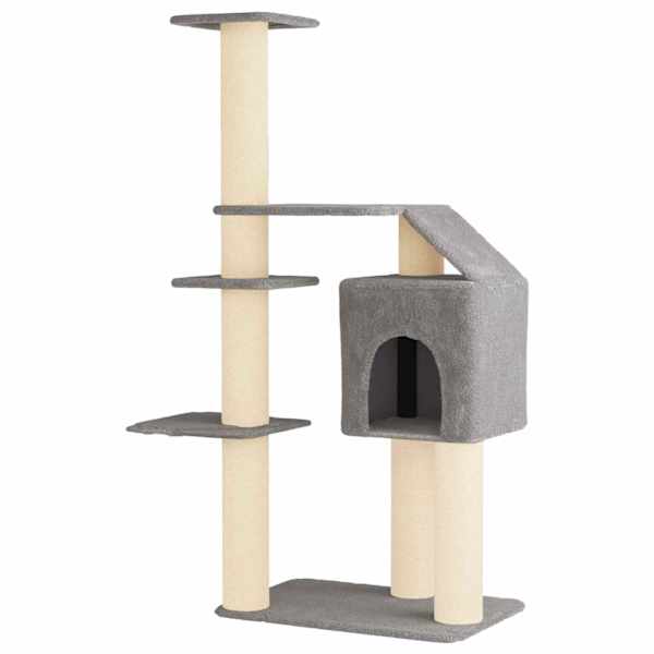 vidaXL Kassipuu kraapimispostidega Helehall 183 cm