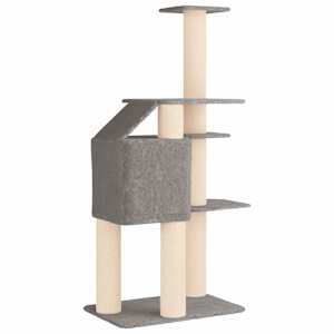 Kočičí strom se škrabacími sloupky sisal Světle šedá 183 cm - obrázek 6