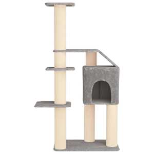 Kočičí strom se škrabacími sloupky sisal Světle šedá 183 cm - obrázek 4