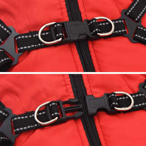 Psí kabát Červená L36 Fleece a polyester - obrázek 6