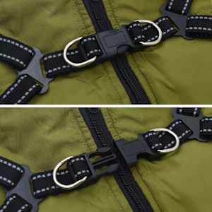 Psí kabát Armádně zelená L36 Fleece a polyester - obrázek 6