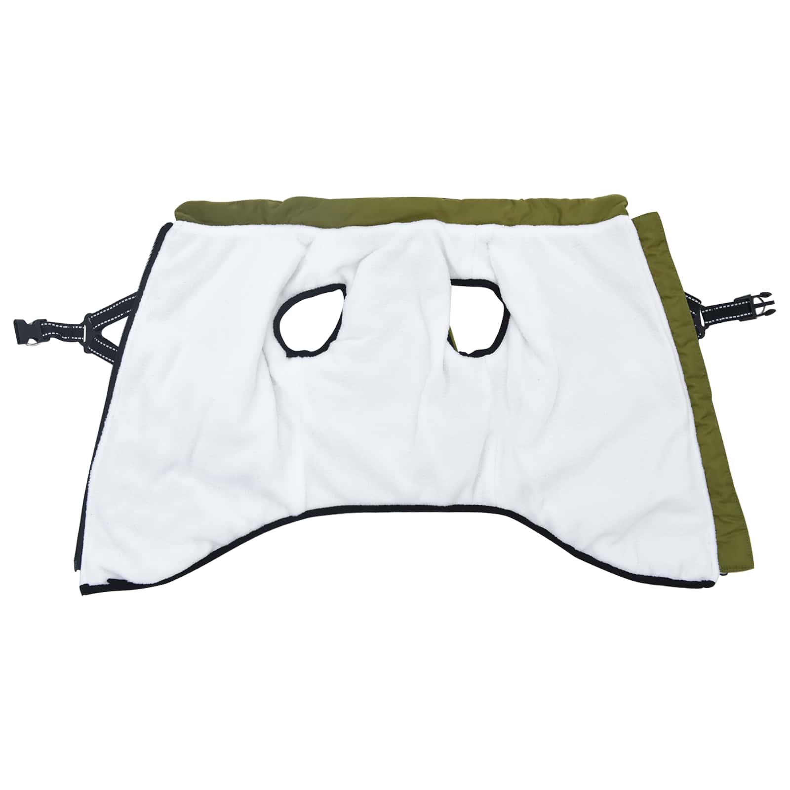 Кучешко палто с колан Военнозелено 4XL Флийс и полиестер - Image 3