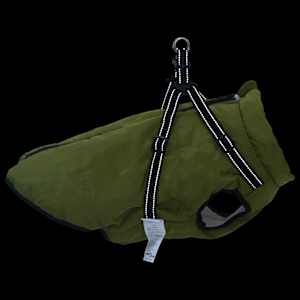 Psí kabát s postrojem Armádně zelená L48 Fleece a polyester - obrázek 9
