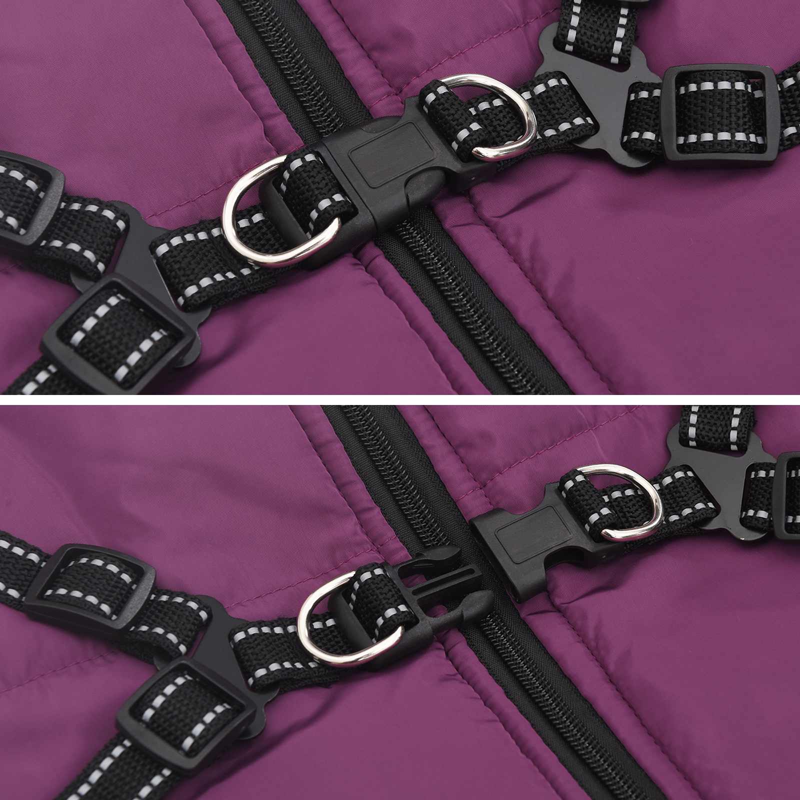 Кучешко палто с колан Лилаво 6XL Флийс и полиестер - Image 6