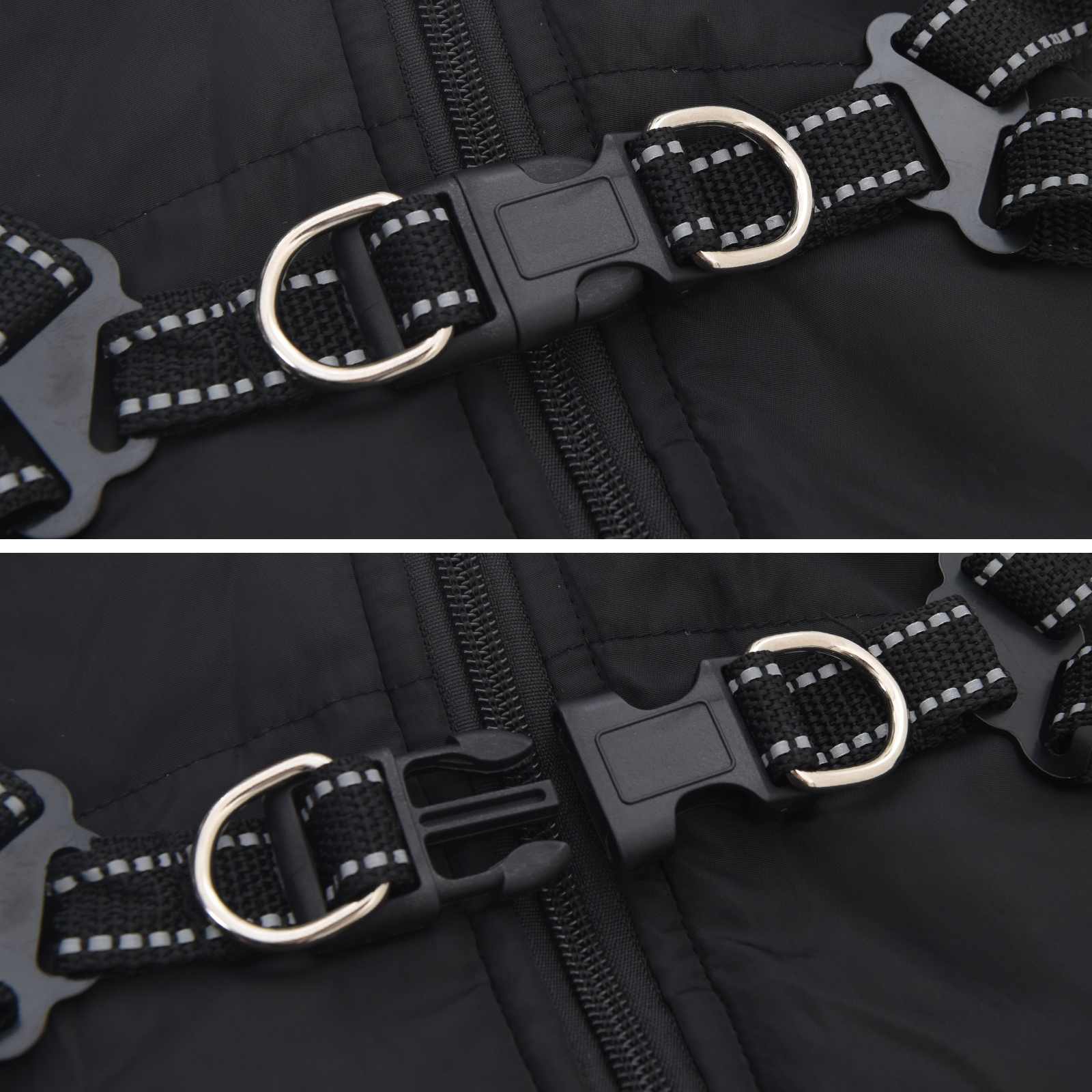 Кучешко палто с колан Черно L Флийс и полиестер - Image 6