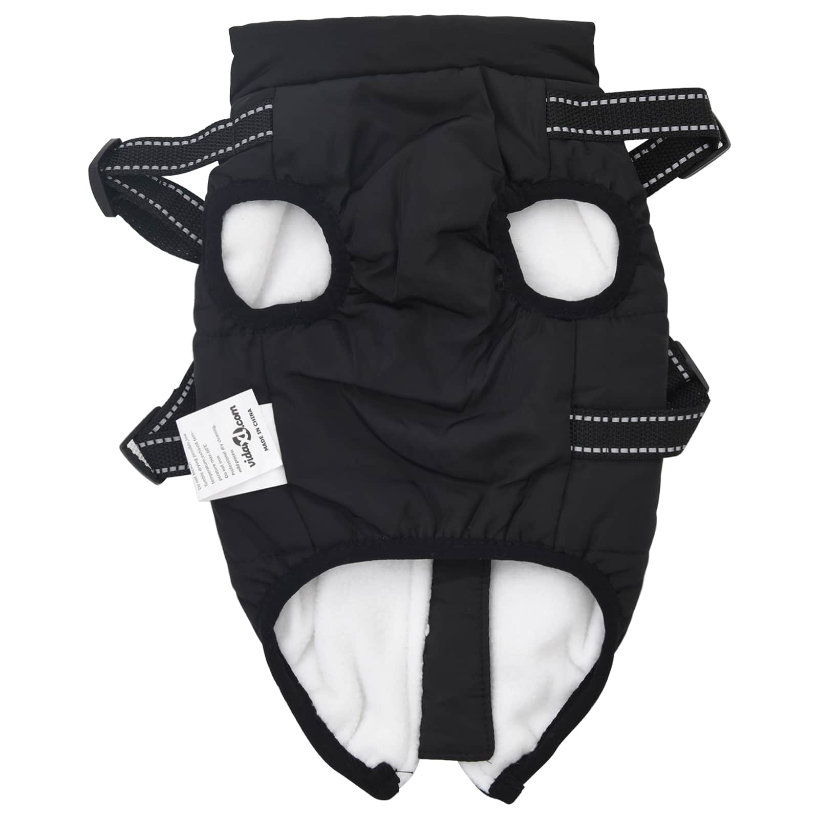 Кучешко палто с колан Черно L Флийс и полиестер - Image 5