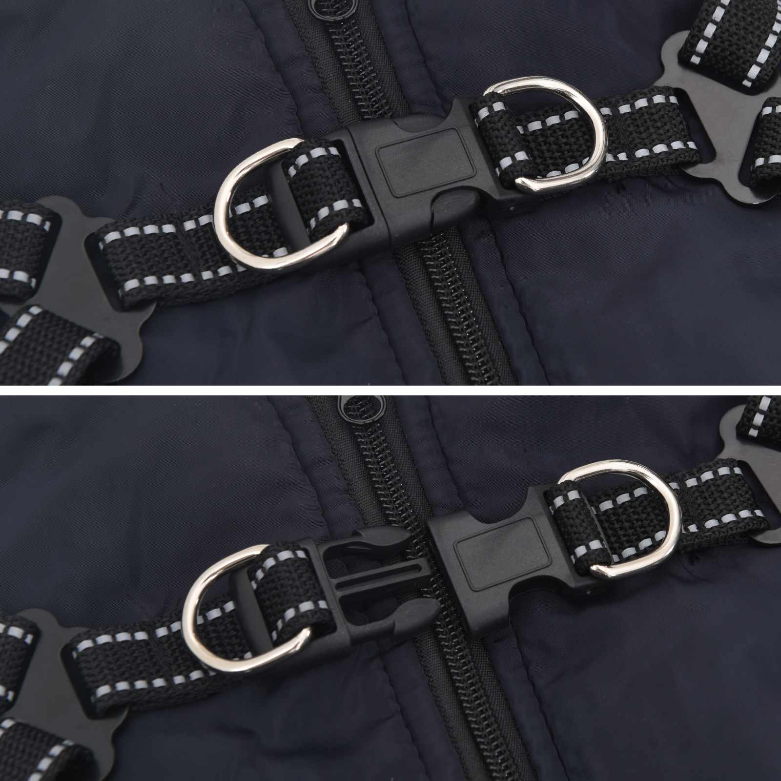 Pasja jakna z jermenom Temno modra L Flis in poliester - slika 6