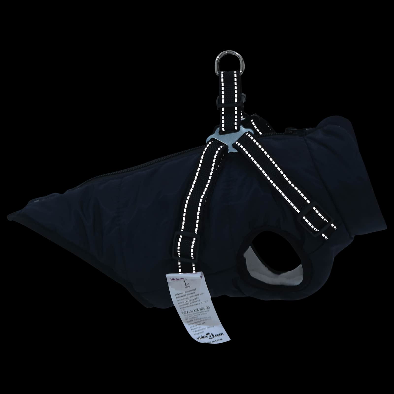 Pasja jakna z jermenom Temno modra L Flis in poliester - slika 9