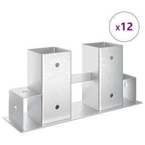 Pomůcka na stohování palivového dříví 12 pcs Stříbrná 34 x 10 x 15 cm - obrázek 4