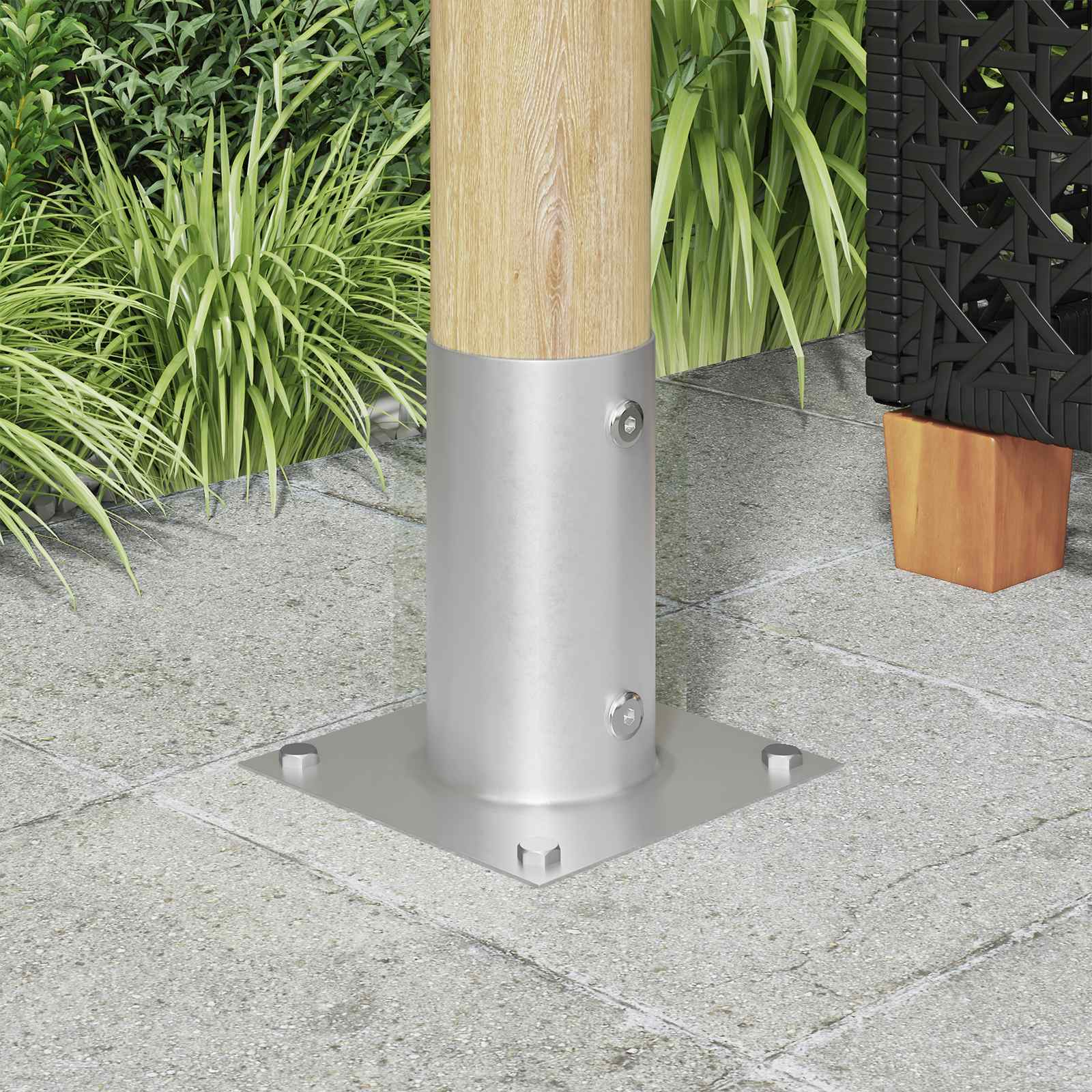 Ronde grondanker 4 pcs Zilverkleurig 15 x 15 x 15 cm Metaal image 1