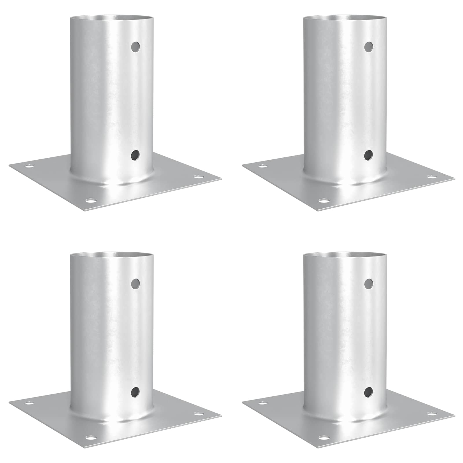 Ronde grondanker 4 pcs Zilverkleurig 15 x 15 x 15 cm Metaal image 2