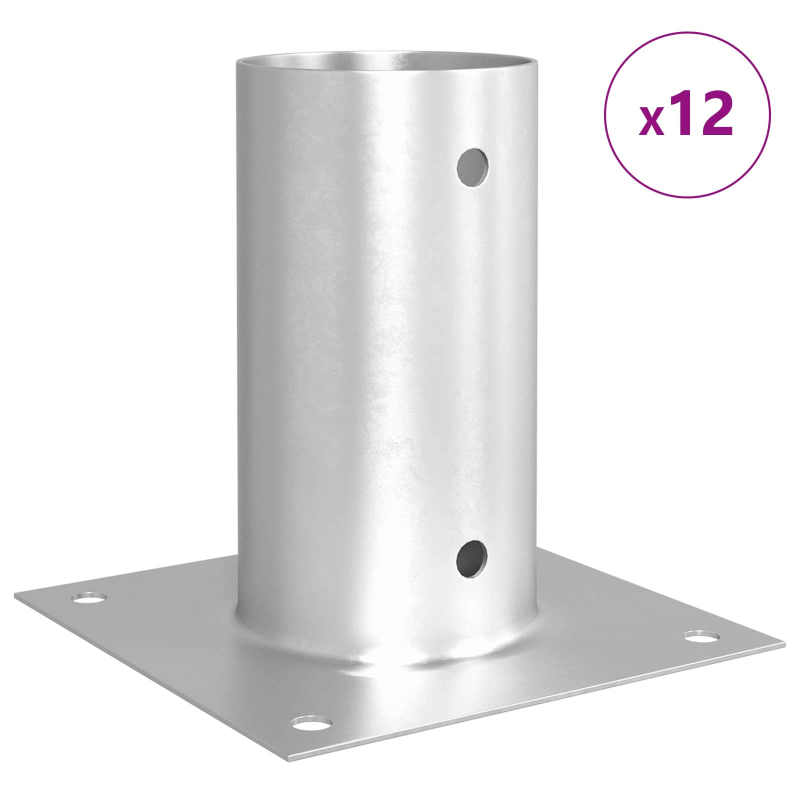 Ronde grondanker 12 pcs Zilverkleurig 15 x 15 x 15 cm Metaal image 4