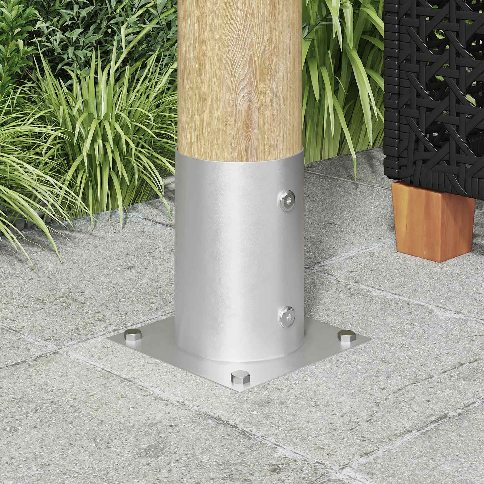 vidaXL Ancora rotundă de teren 4 pcs Argintiu 15 x 15 x 15 cm Metal