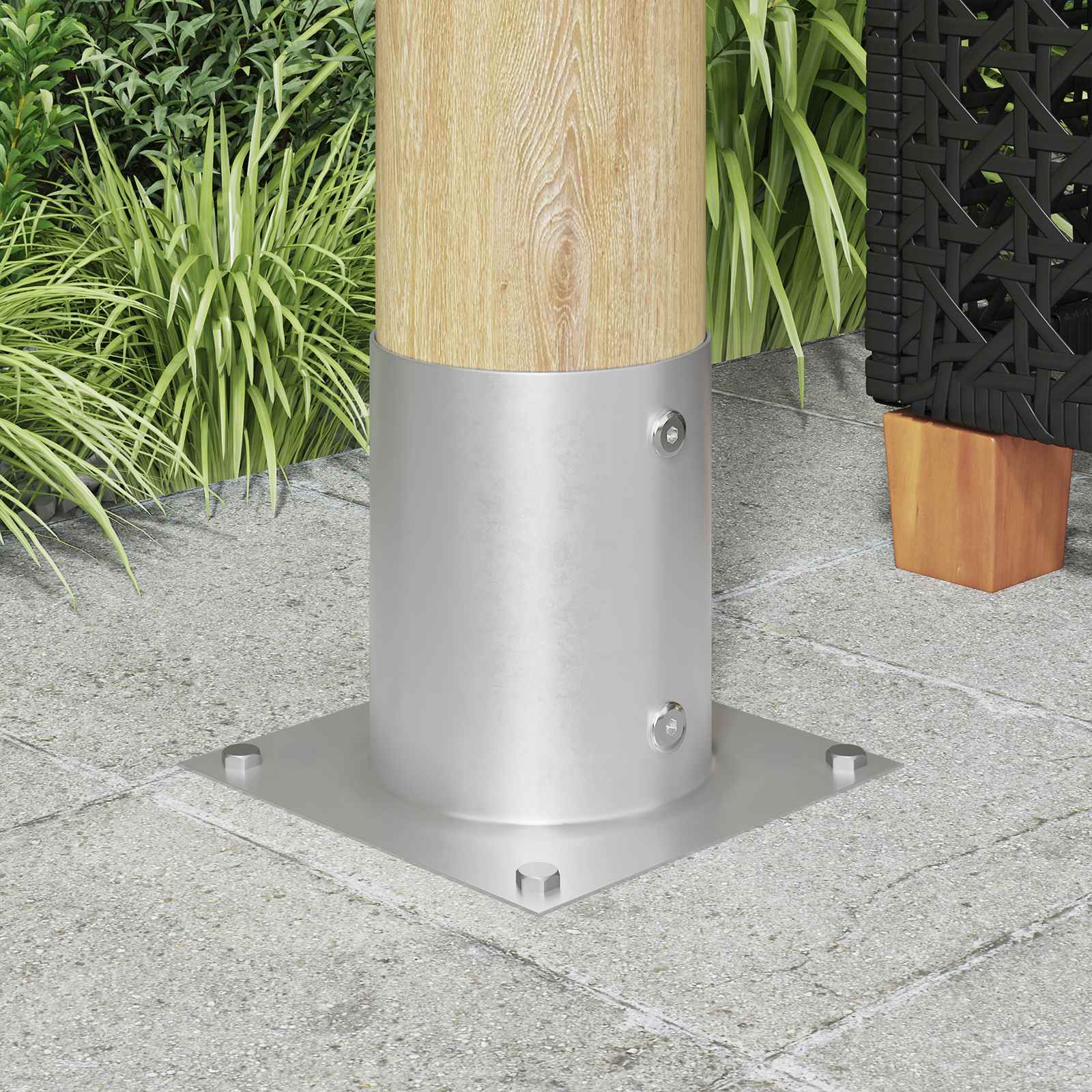 Ronde grondanker 4 pcs Zilverkleurig 18 x 18 x 15 cm Metaal image 1