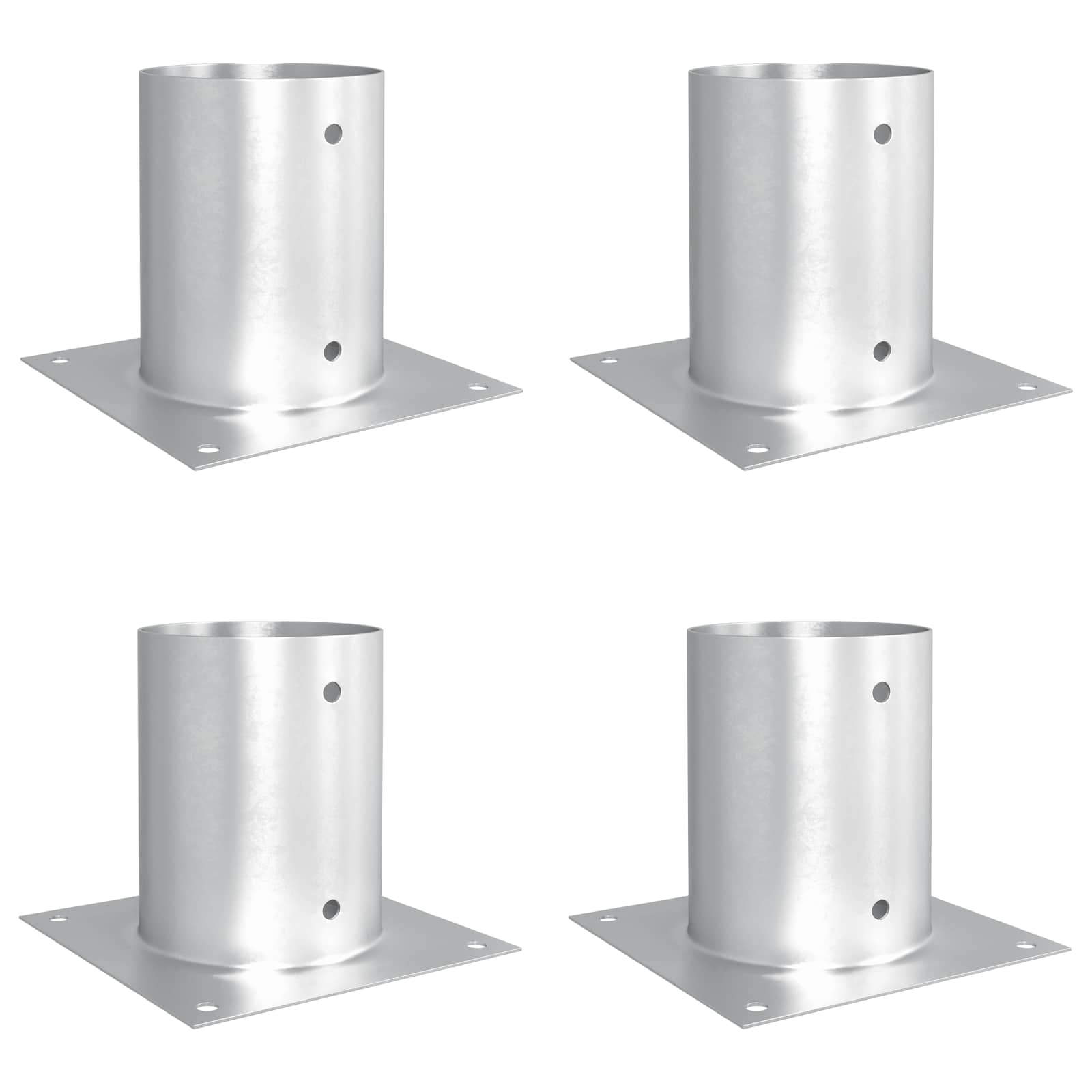 Ronde grondanker 4 pcs Zilverkleurig 18 x 18 x 15 cm Metaal image 2