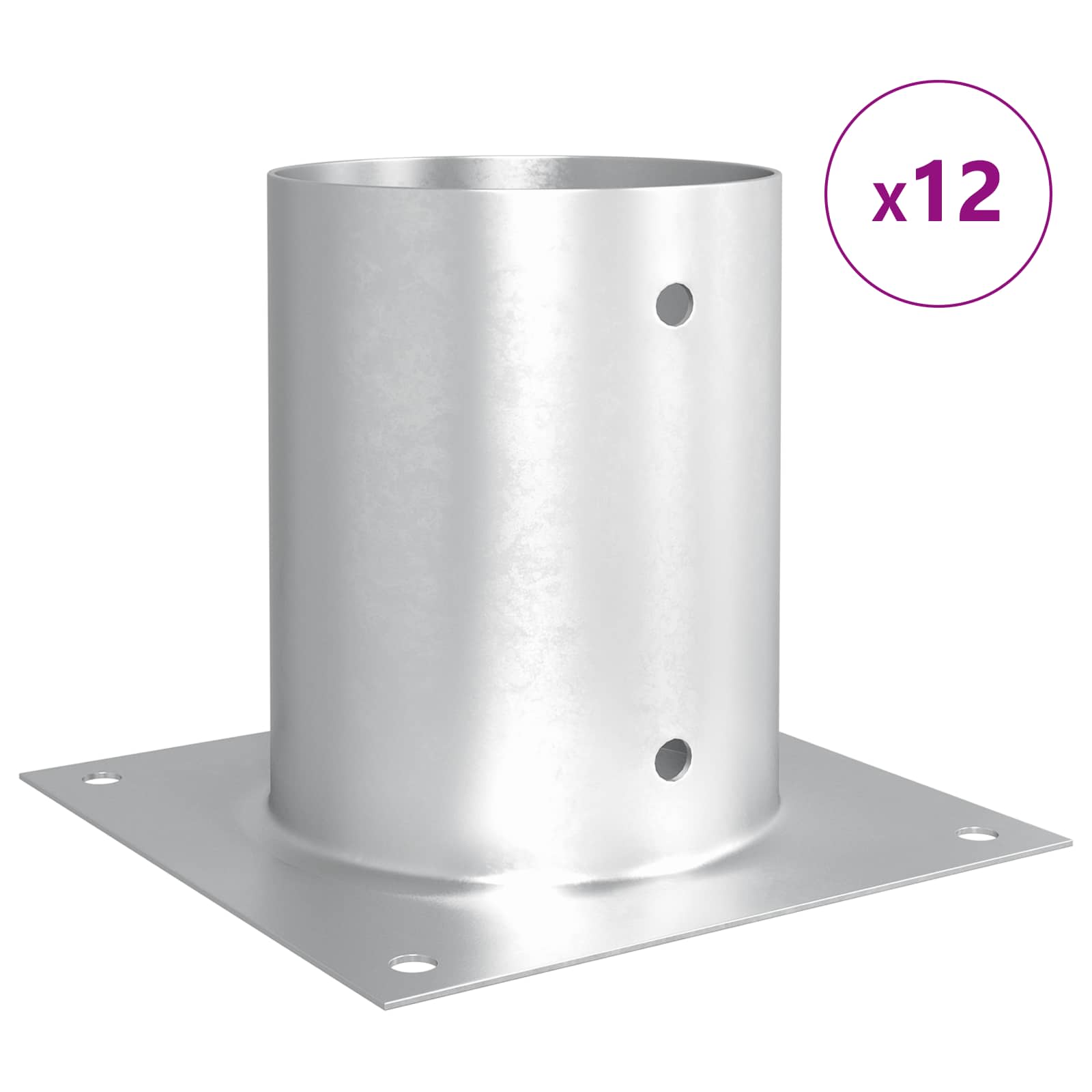 Ronde grondanker 12 pcs Zilverkleurig 18 x 18 x 15 cm Metaal image 4