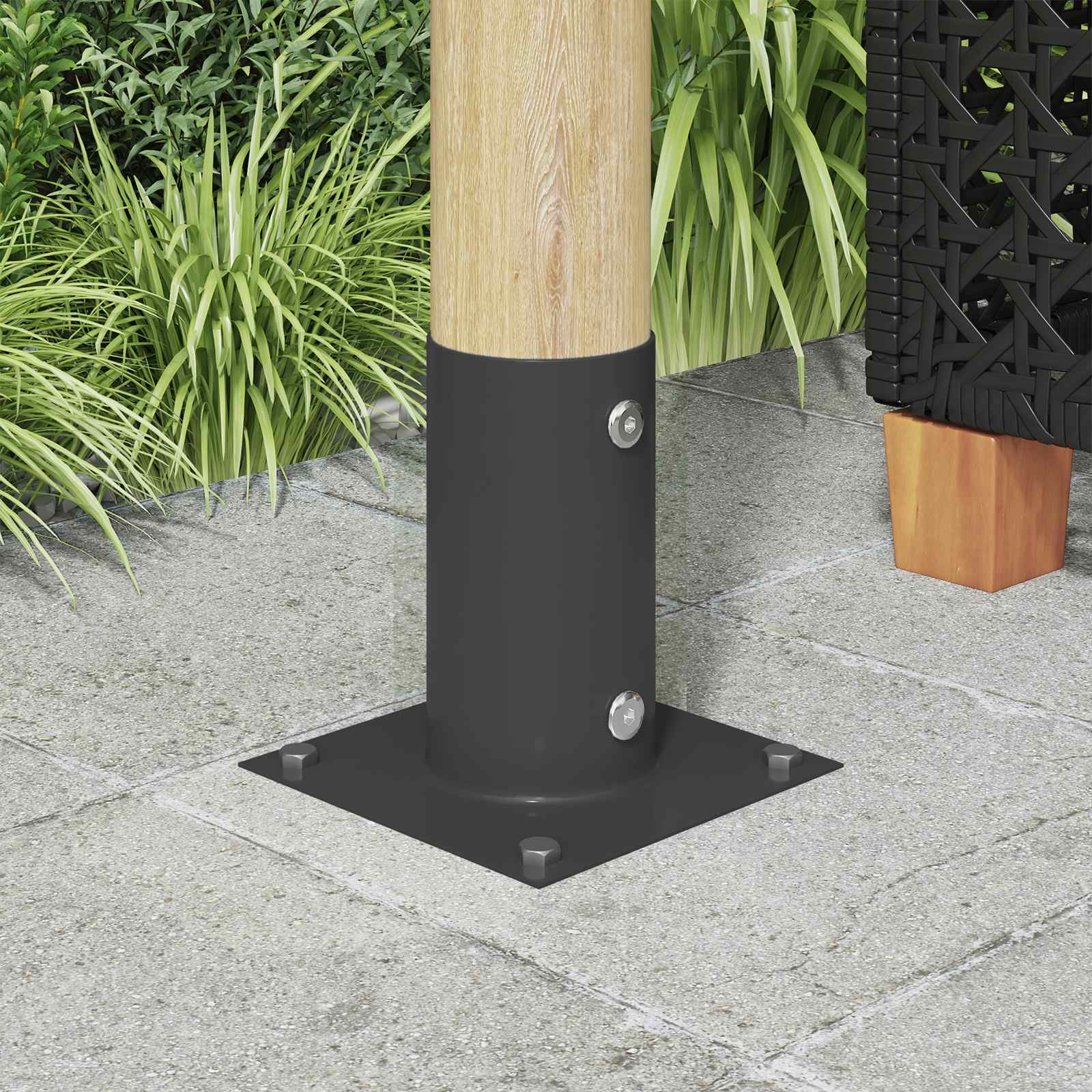 Ronde grondanker 4 pcs Antracietkleurig 15 x 15 x 15 cm Metaal image 1