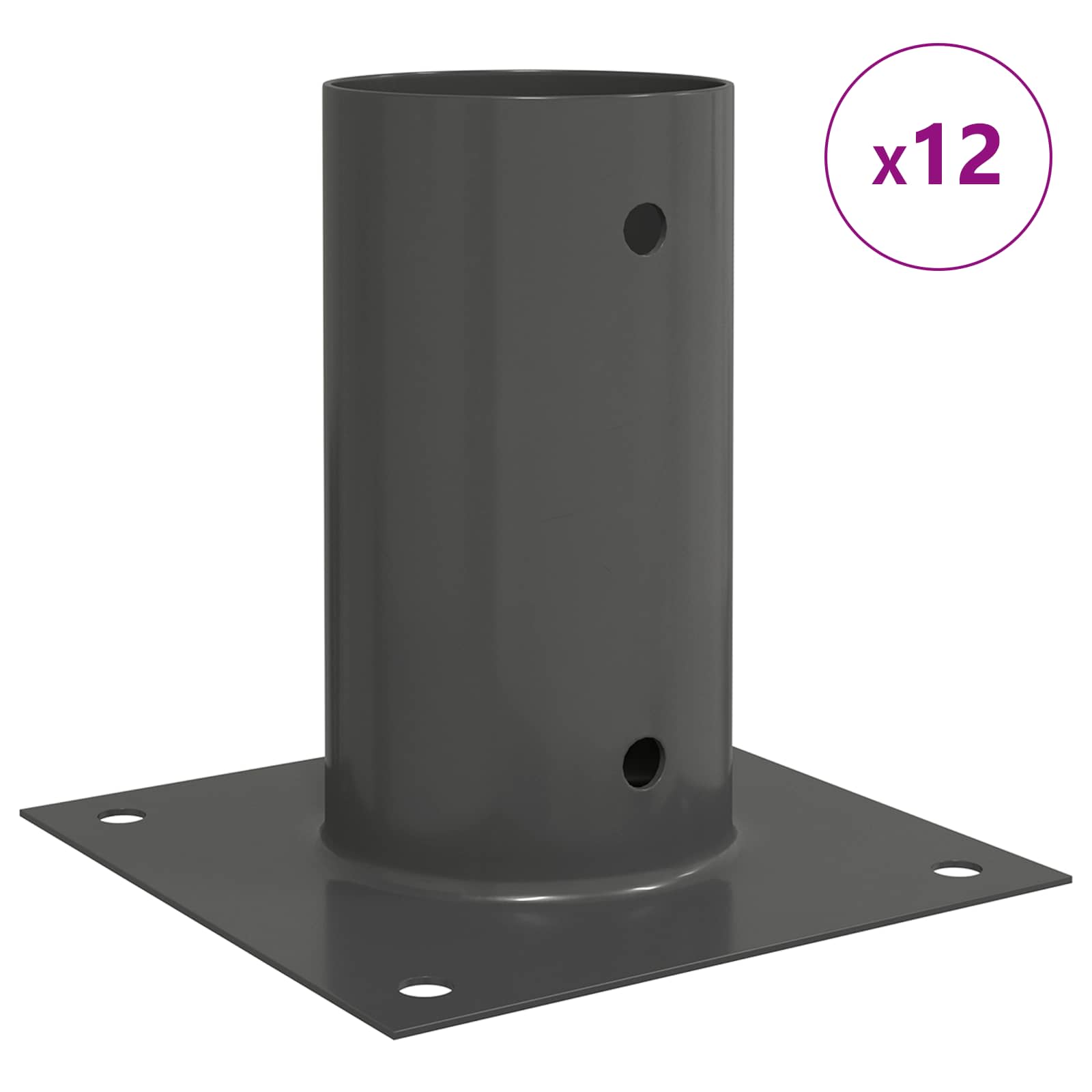 Ronde grondanker 12 pcs Antracietkleurig 15 x 15 x 15 cm Metaal image 4