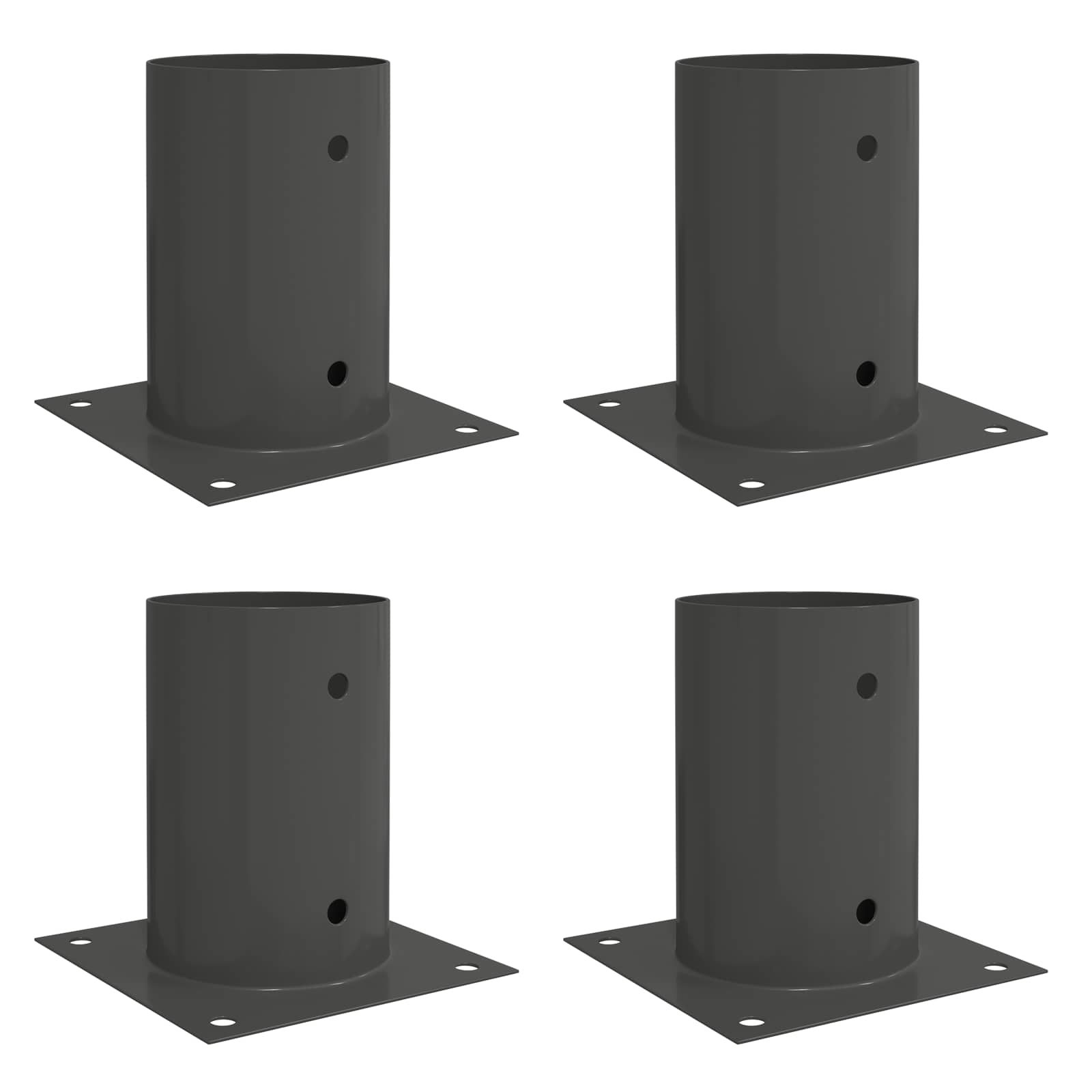 Ronde grondanker 4 pcs Antracietkleurig 15 x 15 x 15 cm Metaal image 2