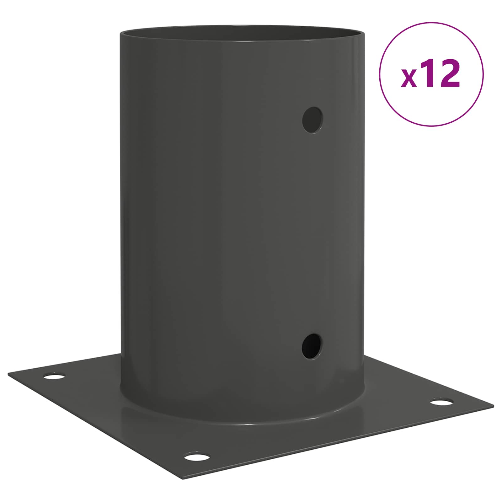 Ronde grondanker 12 pcs Antracietkleurig 15 x 15 x 15 cm Metaal image 4