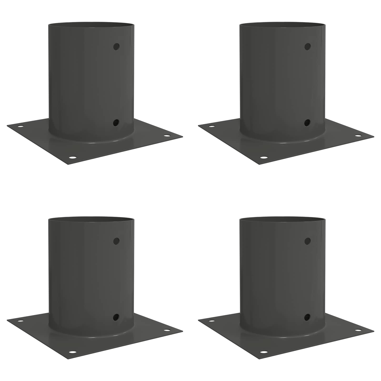 Ronde grondanker 4 pcs Antracietkleurig 18 x 18 x 15 cm Metaal image 2