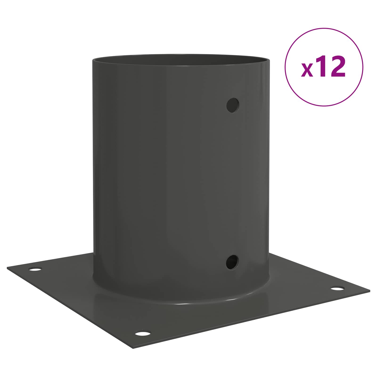 Ronde grondanker 12 pcs Antracietkleurig 18 x 18 x 15 cm Metaal image 4