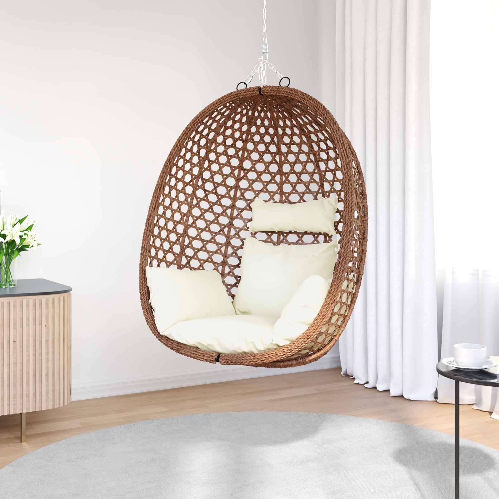 Hangende eierstoel zonder standaard poly rattan image 4